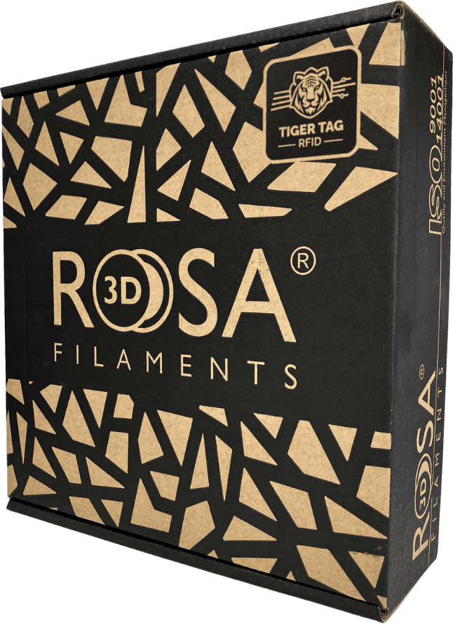 Rosa3D filament box carrying the TigerTag mark