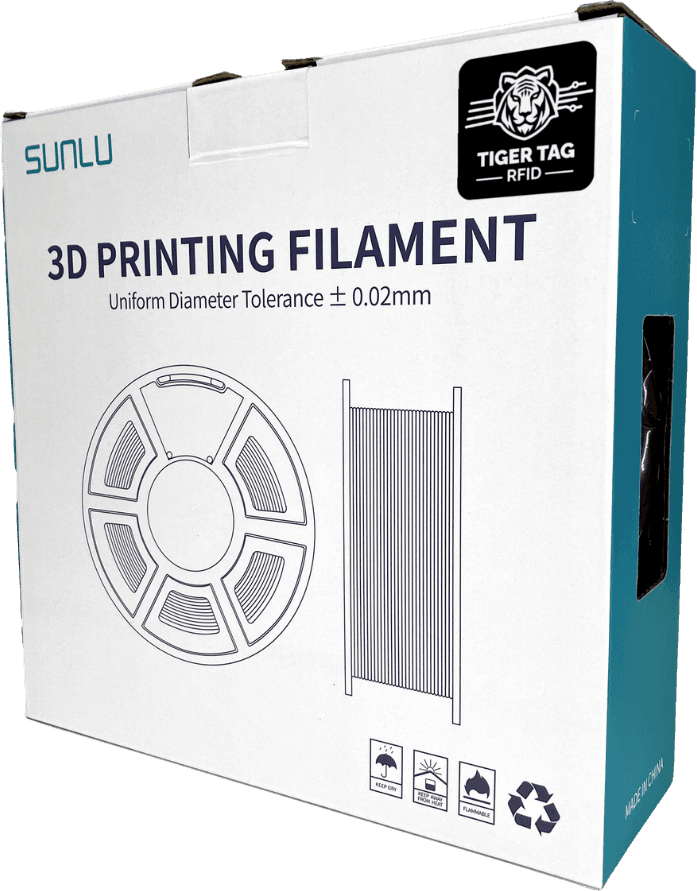 Sunlu filament box carrying the TigerTag mark