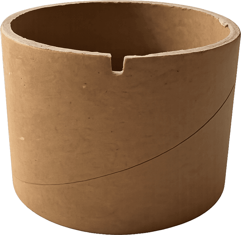An empty spool core — the chip outlives the filament