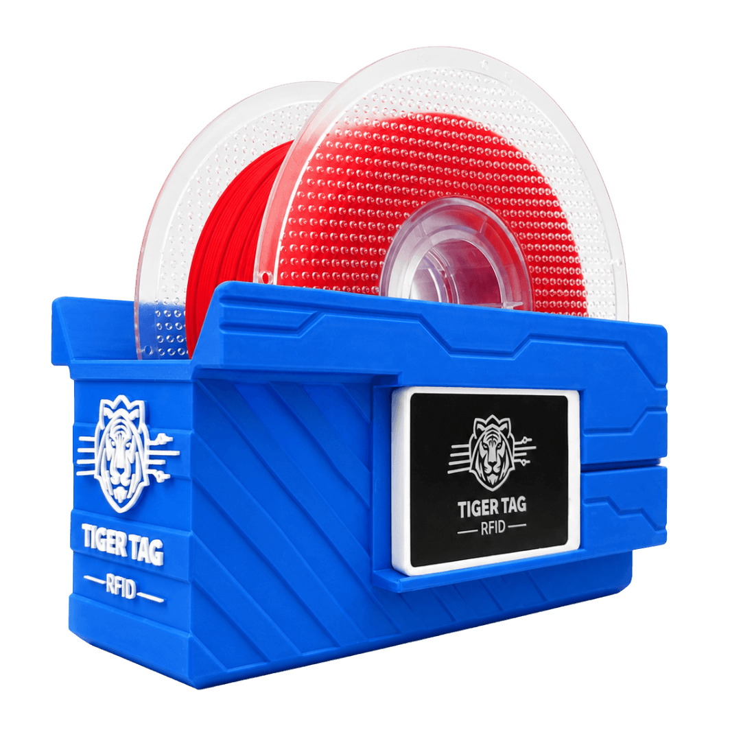 The TigerPOD, solo — blue print carrying a red spool