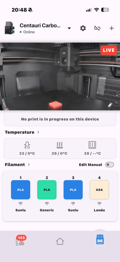 Mobile — printer live